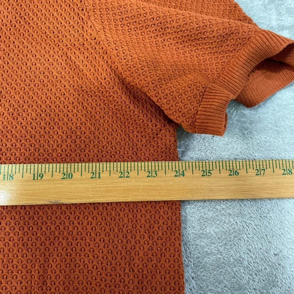 NWT Alfani Textured Knit Polo Shirt Men's XXL True Sienna Rust Orange Cotton